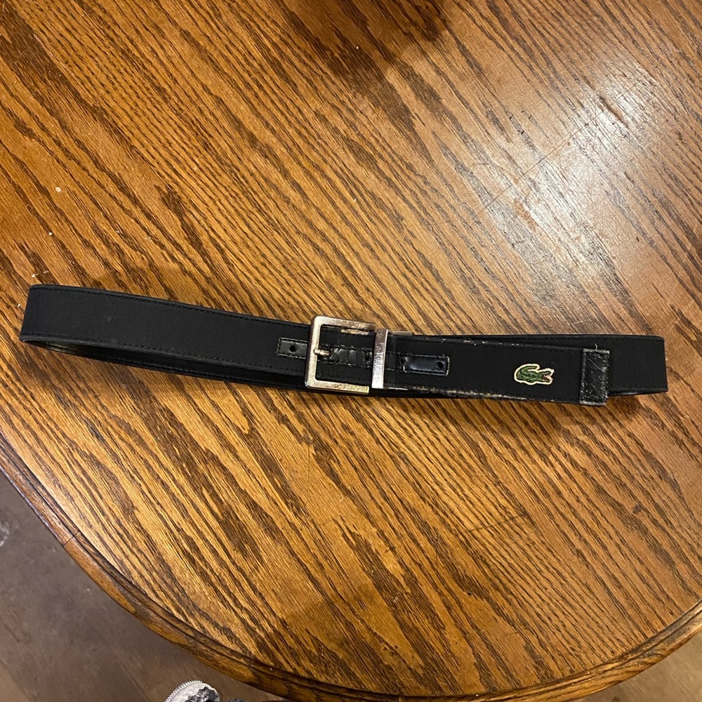 Black Lacoste reversible belt size 34